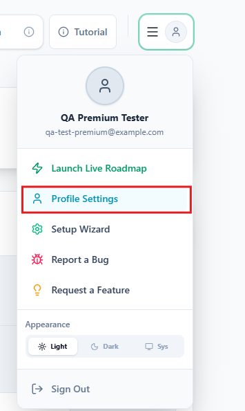 LEVEL Profile Settings