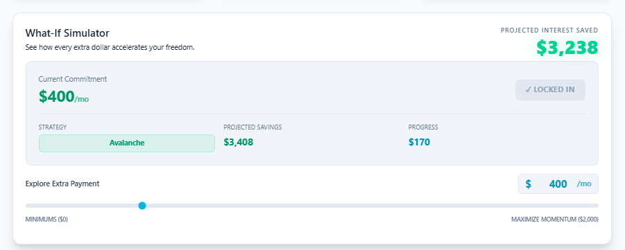 What-If Extra Payment Simulator