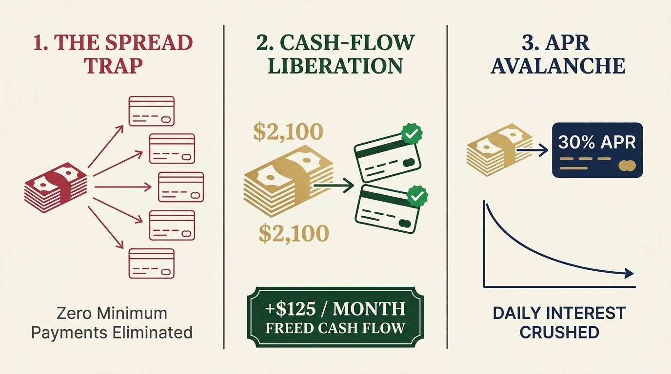 Got a Lump Sum? Where to Put It When You Have Multiple Credit Cards: The spread trap versus cash-flow liberation and APR avalanche strikes