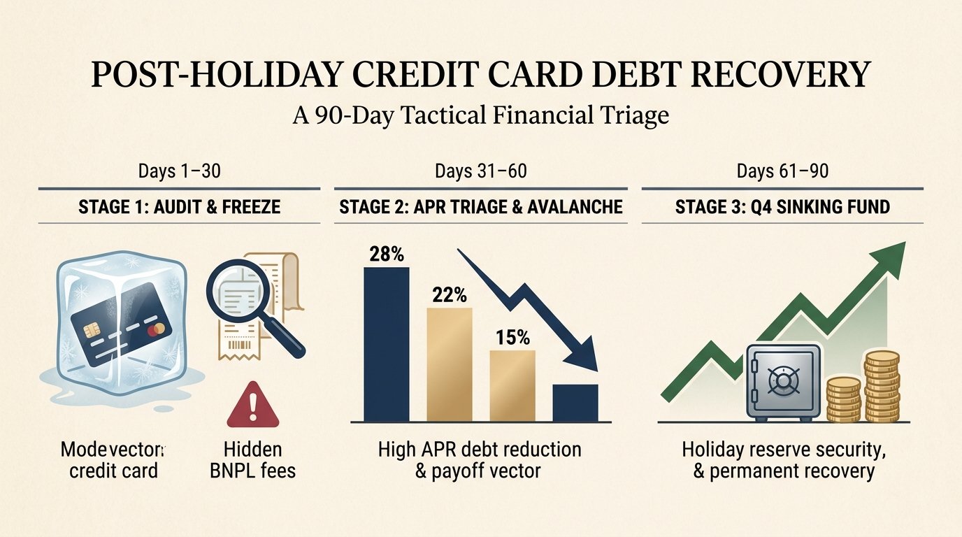 Post-Holiday Credit Card Debt Recovery Plan: 90-day tactical triage from forensic audit to APR avalanche and holiday sinking funds