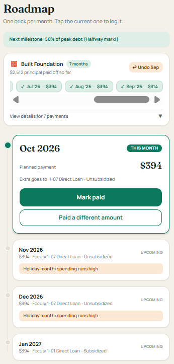 LEVEL mobile monthly brick roadmap screenshot